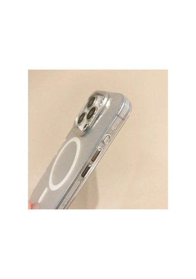 Apple İphone 15 Pro Max Uyumlu Kılıf Glow Taşlı Silikon Kılıf Kablosuz Şarj Siyah