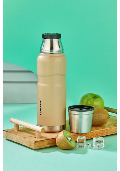 500 Ml Çift Kat Sızdırmaz Paslanmaz Çelik Termos 12 Saat Sıcak, 24 Saat Soğuk Koruma Sarı