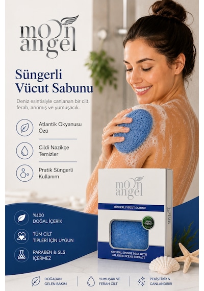 Süngerli Sabun Doğal Güzellik Atlantic Ocean Extract Vücut Sabunu Okyanus Esintisi