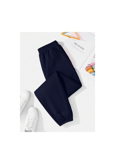 Tarzsokak Solid Elastic Waist 4 Mevsim Eşofman Lacivert