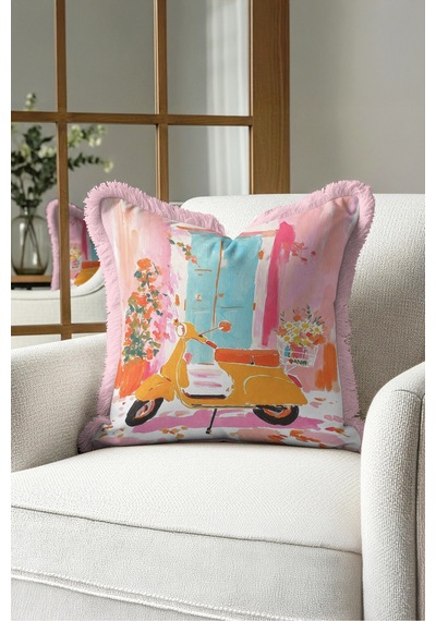 Vespa Çiçekli Yazlık Pastel Saçaklı Yastık Kılıfı - Sanatsal Akdeniz Pembe Püsküllü Kırlent Kılıfı Sessiz Lagün Lime Vespa Çiçekli Yazlık Pastel Saçaklı Yastık Kılıfı - Sanatsal Akdeniz Pembe Püsküllü Kırlent Kılıfı Sessiz Lagün Lime