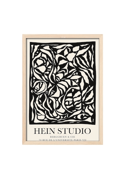 Hein Studio Doğal Ahşap Çerçeveli Poster, Dekoratif Sanatsal Duvar Tablosu