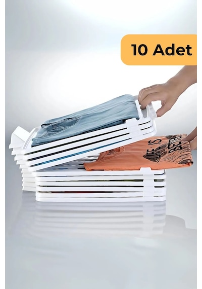 Beyaz T-shirt Düzenleyici 10'lu Set, Beyaz Tr Plastik Beyaz