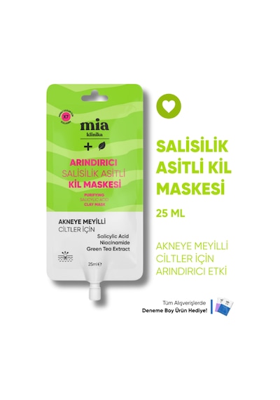 Mia Klinika Arındırıcı Salisilik Asitli Kil Maskesi 25 ML