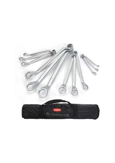 Workpro Wp202510 6-32mm 12 Parça Cr-v Profesyonel İki Ağızlı Yıldız Anahtar Takımı + Bez Taşıma Kılı