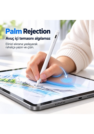 İpad Air 13 M4 Uyumlu Çizim Kalemi Stylus Avuç İçi Reddetme Hassas Uçlu