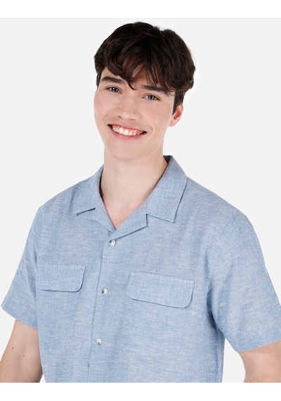 Colin's Colins Normal Kesim Shirt Yaka Cepli Mavi Erkek Kısa Kol Gömlek Cl1068758 Cl1068758 Q1.v1 Ble Mavi
