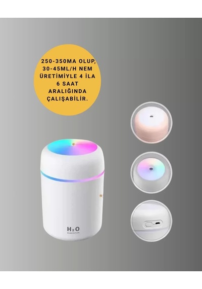 Home Led Işıklı Sessiz Masaüstü Nemlendirici 3 Buhar Modu