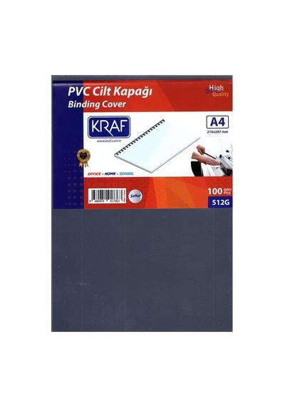 Kraf Cilt Kapağı A4 160 Mic. 100'lü Şeffaf 512 Gr Genel