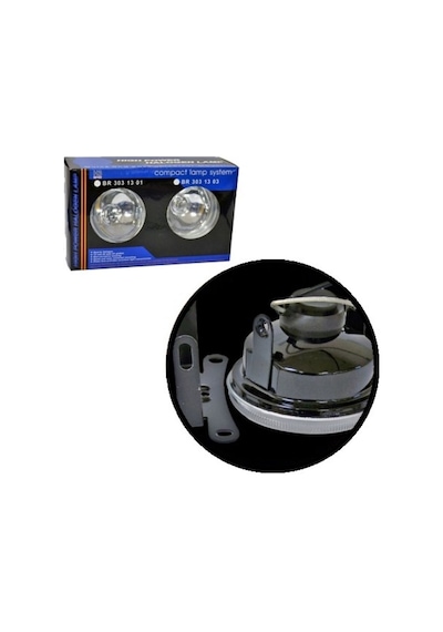 Carub Sis Lambası 12V H3 55W Standart Halojen Yuvarlak 9 CM Tampon İçi Beyaz 2'li Set