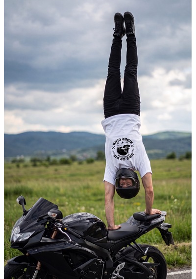 Black Nova Oversize Baskılı Unisex %100 Pamuk T-shirt Ride Or Die Beyaz
