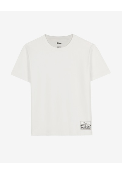 Skechers M Regular Box Logo T-shirt Erkek Beyaz S2620057-3855