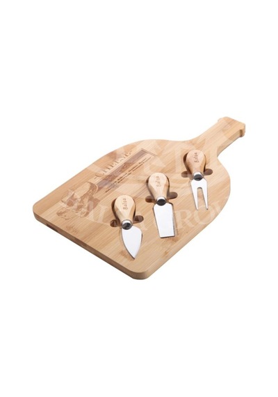 Bambu 4 Parça Peynir Sunum Tahtası Seti 33cm Bmb56 Sarı