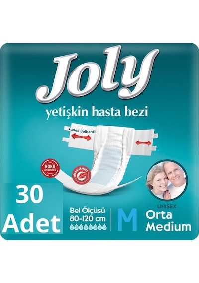 Joly Esnek Belbantlı Medium (Orta Boy) Hasta Bezi 30'Lu