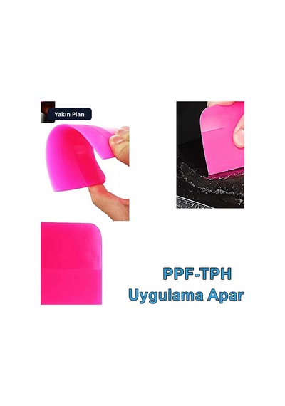Trobus Ppf/tph Cam Filmi Silikon Rakle Uygulama Aparatı 6,5x7,5 Cm Pembe