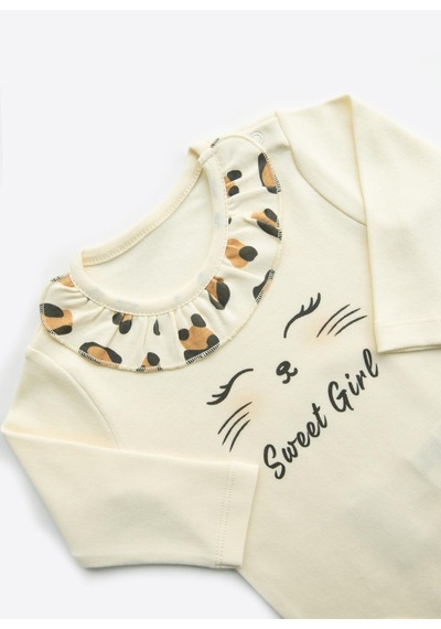 Kitikate Organik Leopar 3'lü Takım Natural Krem