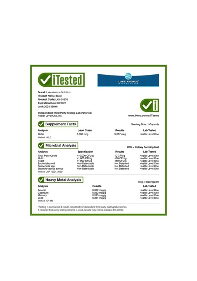 Lake Avenue Nutrition, Bioti.n 5.000 Mcg 30 Veggie Kapsül - D...