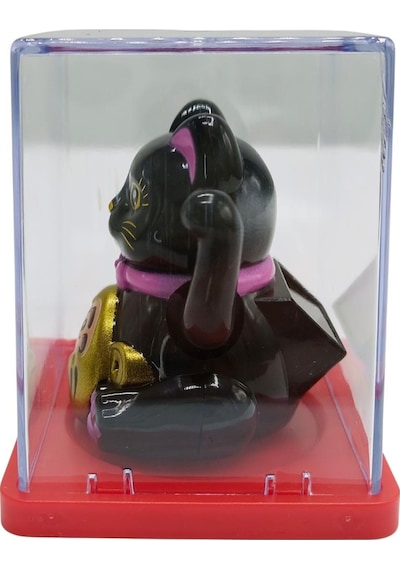 Maneki Neko El Sallayan Mini Şans Kedisi Siyah Solar Güneş Enerjili 5x5cm S2syh02