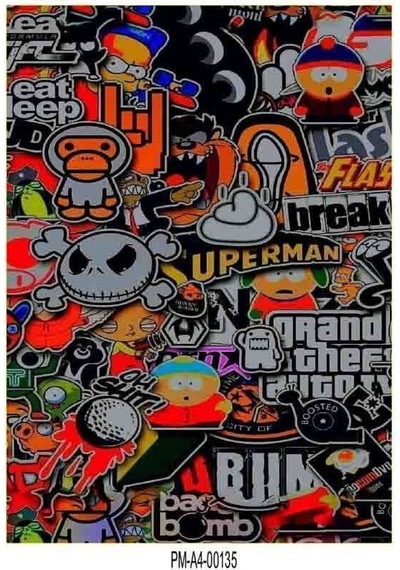 Hellaflush Tasarım A4 Tek Parça Sticker Seti Diğer