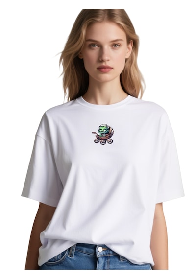 Ogc Bebek Zombi Oversize Unisex T-shirt Beyaz