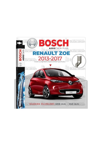 Renault Zoe Muz Silecek Takımı 2013-2017 Bosch Aerotwin