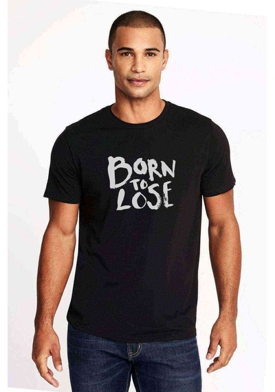 Born To Lose Baskılı Siyah Erkek Tshirt (530959845)