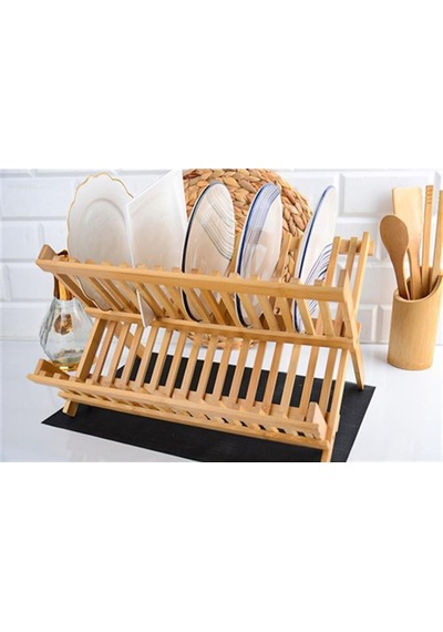 Paçi Kitchen Serisi Bambu Katlanabilir Tabaklık-bulaşıklık 47x32 Cm Sarı