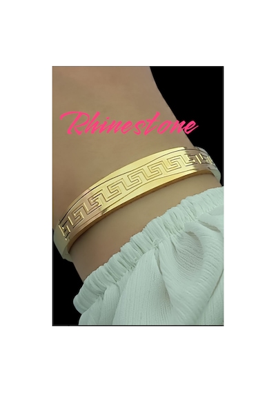 Elegant Paslanmaz Çelik Kelepçe Bileklik Rhinestone Mitolojik Desenli Şık Günlük Giyim Metalik Sarı Elegant Paslanmaz Çelik Kelepçe Bileklik Rhinestone Mitolojik Desenli Şık Günlük Giyim Metalik Sarı