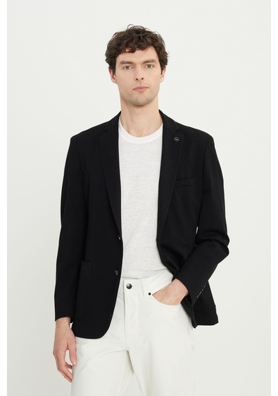 AC&Co / Altınyıldız Classics Erkek Sıyah Pamuklu Slim Fit Dar Kesim Armürlü Esnek Torba Cepli Blazer Ceket Siyah AC&Co / Altınyıldız Classics Erkek Sıyah Pamuklu Slim Fit Dar Kesim Armürlü Esnek Torba Cepli Blazer Ceket Siyah