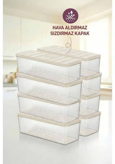 Selka Home 8 Adet 2 Lt. Nora Organizer Buzdolabı Buzluk Düzenleyici Saklama Kabı