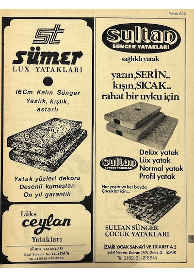 İzmir 1982-1983 Meslek Reklam İlanı Efemera S605