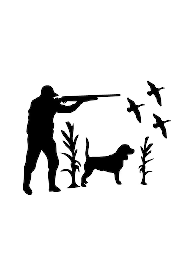 One Vıp Sale Kuş Avlayan Avcı Duvar Dekor Sticker 40 X 32 Cm Mukavemetli
