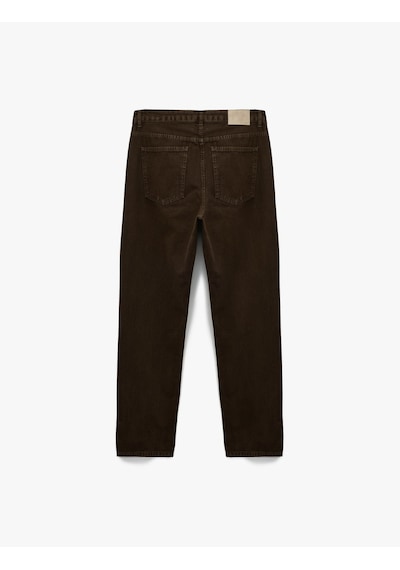 Koton Pamuklu Normal Bel Cepli Vintage Straight Fit Jean Pantolon Kahverengi 7wam40059nd Kahve Koton Pamuklu Normal Bel Cepli Vintage Straight Fit Jean Pantolon Kahverengi 7wam40059nd Kahve