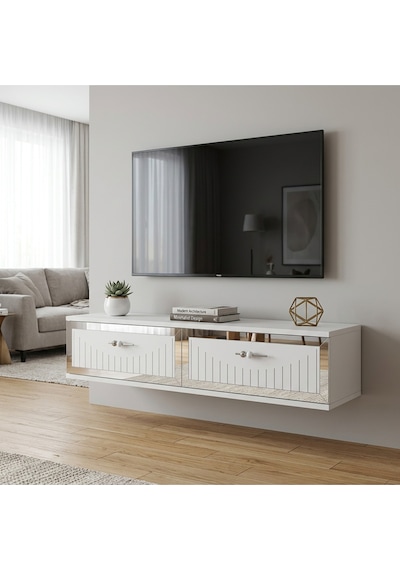 Tda1206dbs Tuna120 Duvara Montaj Tv Stand Safirmeşe-beyaz-silver 120cm