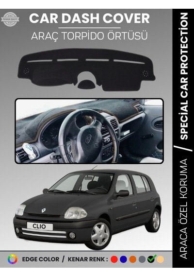Renault Clıo 2 Aırbaglı 2001-2012 Torpido Örtüsü Ön Göğüs Koruma Torpido Koruma Araca Özel - 335 Stiloto