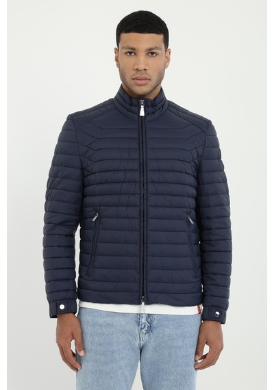 Dufy Erkek Slim Fit Kapüşonlu Lacivert Mont-25358