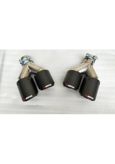 Akrapoviç Akrapoviç Egzoz Ucu Karbon Çift Çıkış Açılı 2adet Dual 100mm Çarpraz