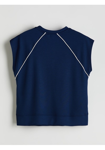 Lcwaıkıkı Classic Lacivert Oversize Soft Touch Kadın Tişört