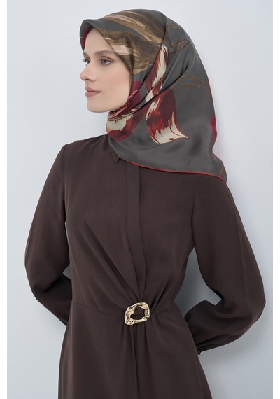 Armine Saf İpek Sura Eşarp-2026 İlkbahar-yaz- 95060d Kahve-bordo