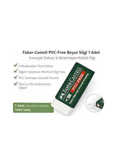 Pvc-free No24 Beyaz Silgi 1 Adet Yumuşak Dokulu İz Bırakmayan Kaliteli Silgi
