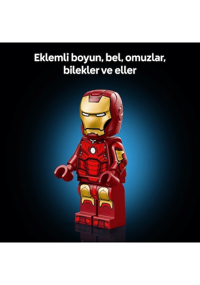 LEGO® ǀ Marvel Iron Man Mark 3 Koleksiyoncu Versiyonu 76344 - Yetişkinler için Minifigür İçeren Model Yapım Seti (1297 Parça)