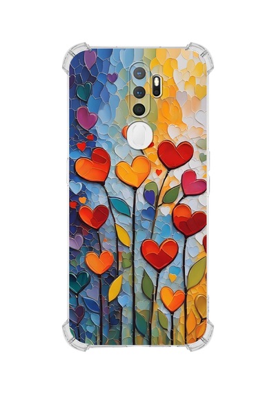 Printify Oppo A9 2020 İle Uyumlu Düşlerin Dansı Serisi Kökten Sevgi Tasarımlı Uv Baskılı Köşe Korumalı Antişok Kılıf Şeffaf