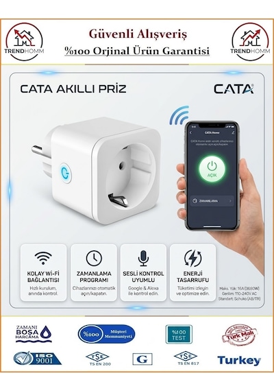 Cata Wi-fi Uzaktan Kumandalı Akıllı Priz Diğer