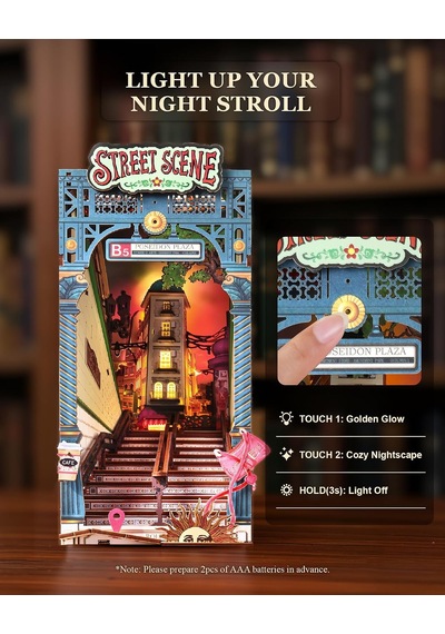 Rolife Tgb13 Street Scene Kitap Köşesi Book Nook Dıy Minyatür Maket Model Seti Mini Dollhouse 3d Model Kit Detaylı Dekoratif Hobi Seti 3d Puzzle Tiny