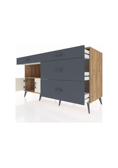 Kronos Konsol Tek Raflı 4 Çekmeceli 2 Kapaklı 176x59x99 Çam-aytaş Çam-aytaşı/antrasit Kronos Konsol Tek Raflı 4 Çekmeceli 2 Kapaklı 176x59x99 Çam-aytaş Çam-aytaşı/antrasit