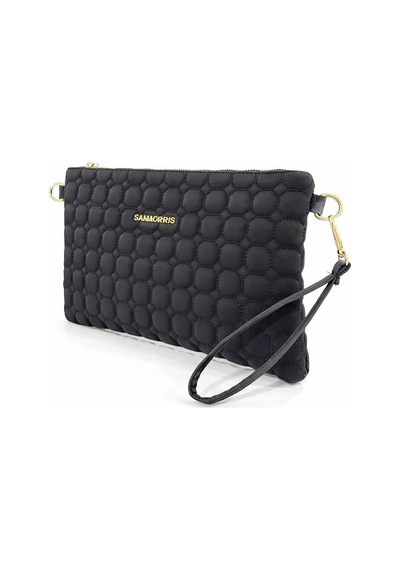 Sanmorris Kadın Suni Deri Ayarlanabilir Çapraz Ve El Askılı Portföy, Clutch Çanta Siyah