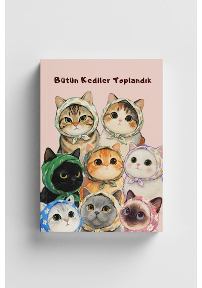 Bütün Kediler Toplandık Bullet Journal A5 Noktalı Defter Çok Renkli