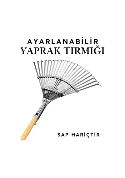 Metal Ayarlanabilir Yaprak Tırmığı Yaprak Ot Saman Temizleme Toplama Tırmığı 1 Adet Bahçe Tırmığı