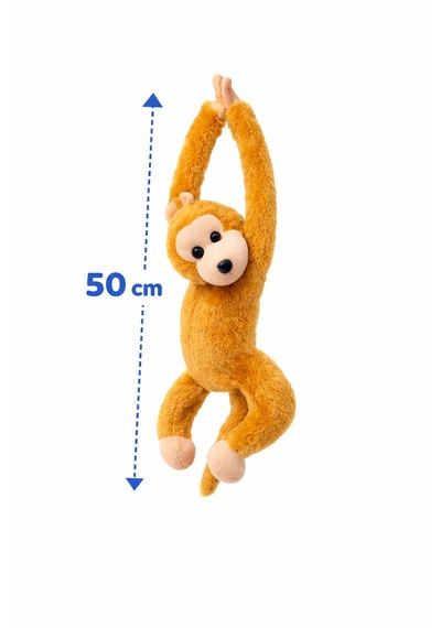 50 Cm Uzun Kollu Peluş Maymun Cırt Cırtlı Eller, Asılabilir Yumuşak Oyuncak Turuncu