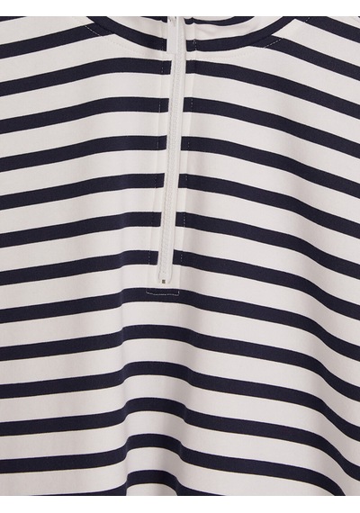 Lcw Modest Lacivert Çizgili Kadın Kalın Sweatshirt Tunik